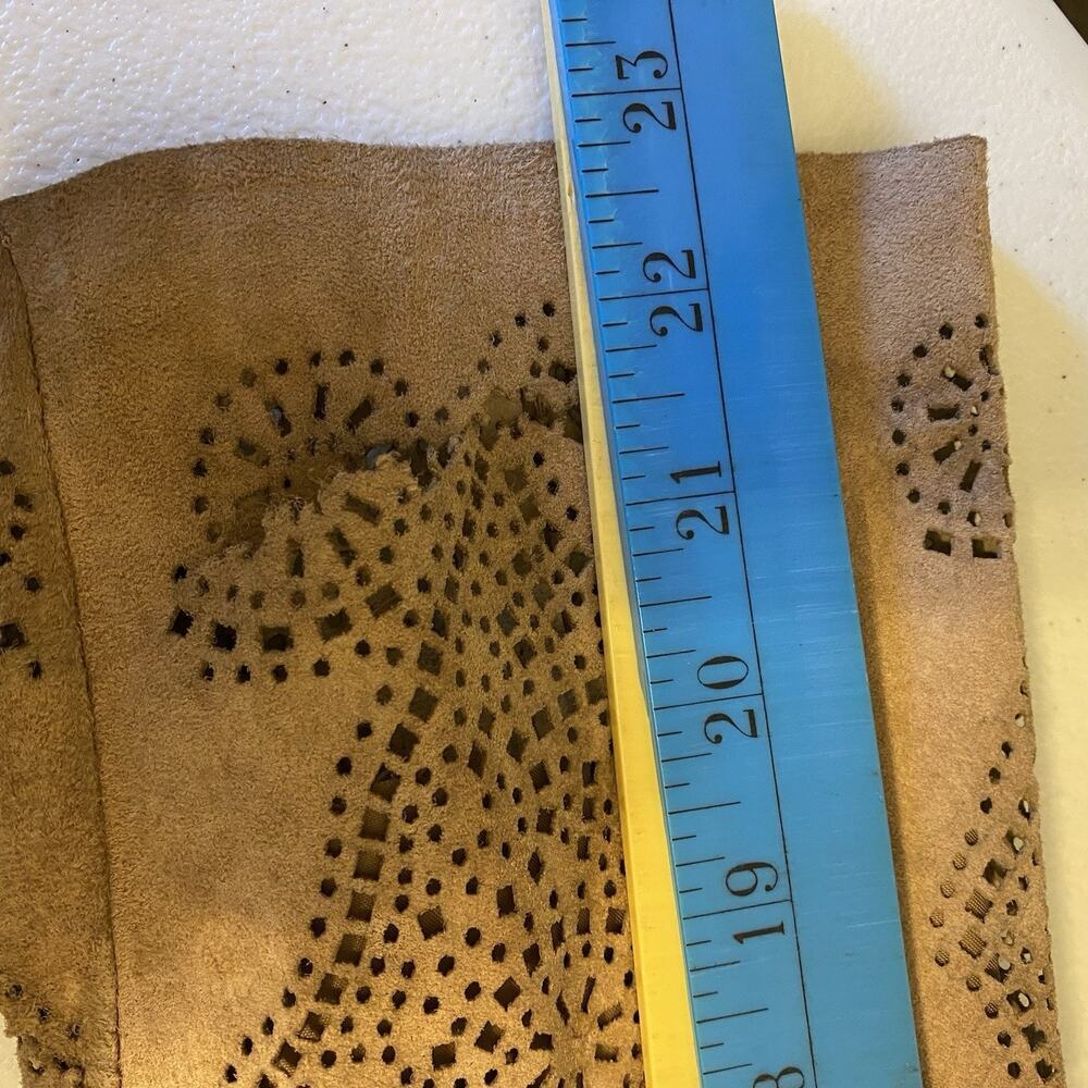 MargaretGodfrey Suede Western Core Jacket Women 6 Tan LaserCut GenuineLeather - Picture 3 of 12